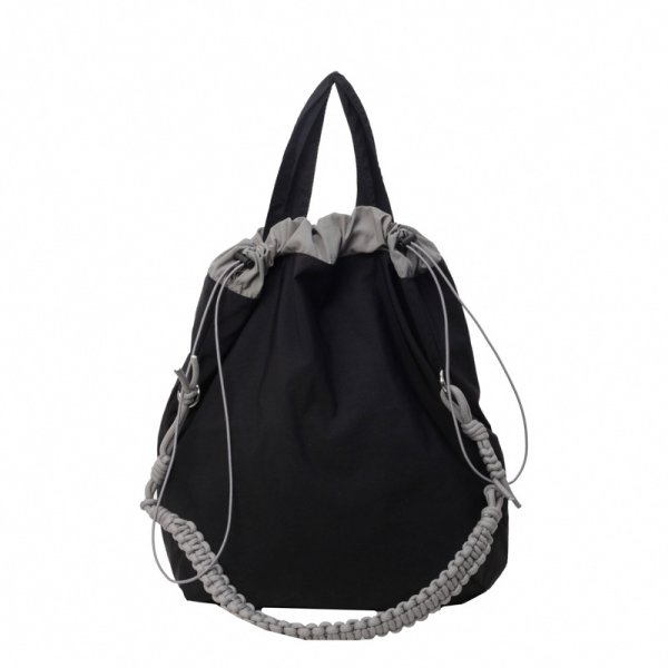 画像2: Casual pleated bucket bag Eco shopping Tote Shoulder Bag　プリーツナイロンバケットエコトートショルダーバッグ (2)