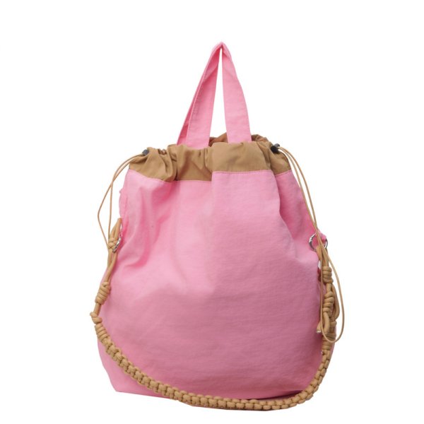 画像1: Casual pleated bucket bag Eco shopping Tote Shoulder Bag　プリーツナイロンバケットエコトートショルダーバッグ (1)