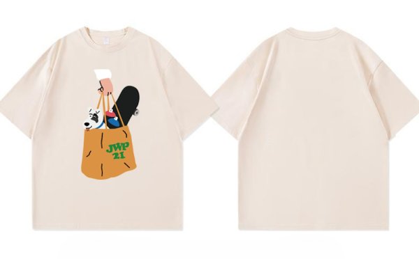 画像5: Dog Shopping Bag Print round neck T-shirt　ドッグショッピングバッグプリントラウンドネックTシャツ (5)