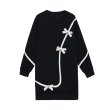 画像1: Women's  Sweatshirt Ribbon Bijou Tunic Dress 　リボンビジュースエットチュニックワンピースドレス (1)
