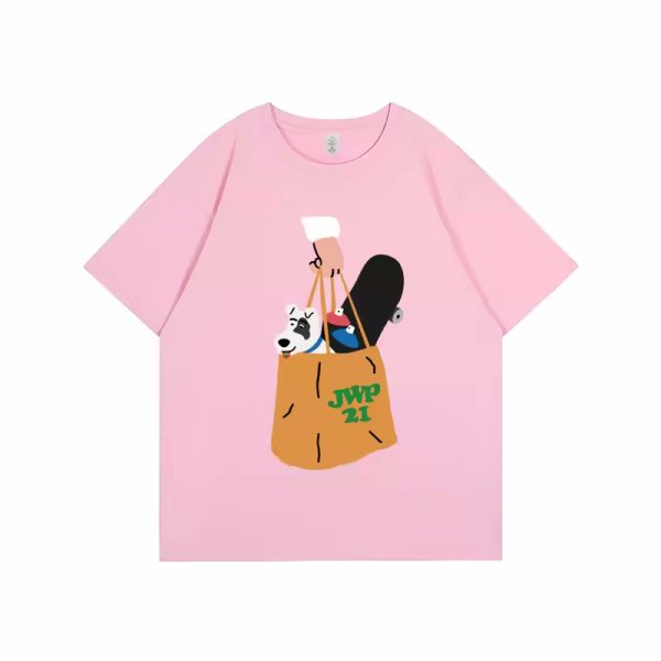 画像3: Dog Shopping Bag Print round neck T-shirt　ドッグショッピングバッグプリントラウンドネックTシャツ (3)