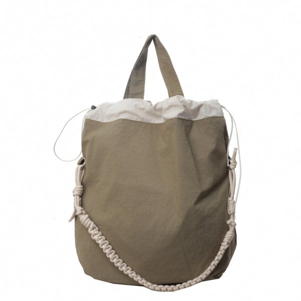 画像6: Casual pleated bucket bag Eco shopping Tote Shoulder Bag　プリーツナイロンバケットエコトートショルダーバッグ (6)