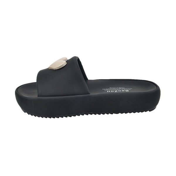 画像1: Women's  Heart Point Platform Sandals Slippers Flip Flops　ユニセックスハートポイントプラットフォーム厚底サンダルスリッパ  (1)