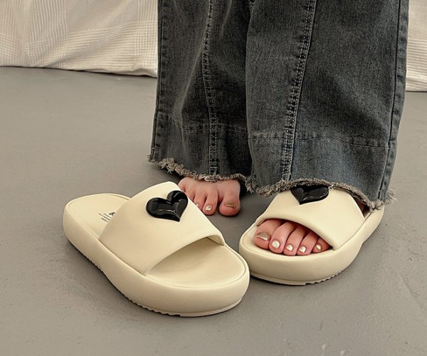 画像5: Women's  Heart Point Platform Sandals Slippers Flip Flops　ユニセックスハートポイントプラットフォーム厚底サンダルスリッパ  (5)