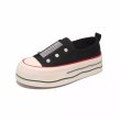 画像1: rhinestones Lace-up platform canvas sneakers　男女兼用ユニセックスラインストーン＆パール付き厚底レースアップキャンバススニーカー (1)