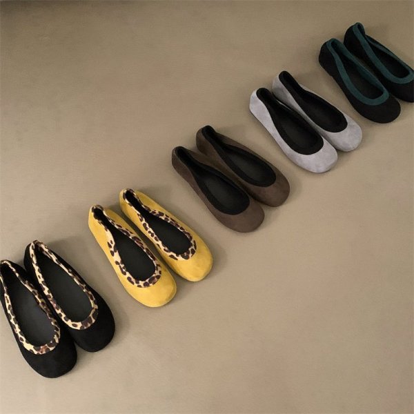 画像3: Shallow-mouth flat sole round-toe ballet shoes フラットラウンドトゥバレエシューズパンプスペタンコラクチンシューズ (3)