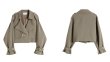 画像4: Women's  Short double-breasted windbreaker jacket, trench coat　ショートダブルブレストウインドブレーカージャケット トレンチコート (4)