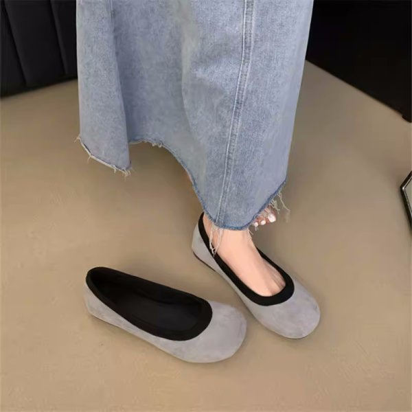 画像6: Shallow-mouth flat sole round-toe ballet shoes フラットラウンドトゥバレエシューズパンプスペタンコラクチンシューズ (6)