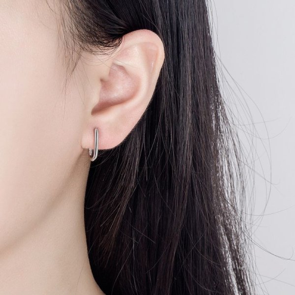 画像3: Hoop  Earring  　シルバー ゴールドフープU字型ピアス  イアリング (3)
