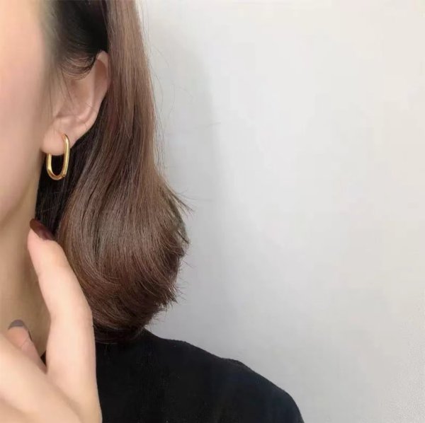 画像5: Hoop  Earring  　シルバー ゴールドフープU字型ピアス  イアリング (5)