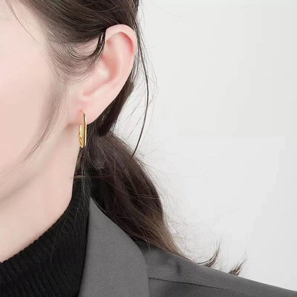 画像4: Hoop  Earring  　シルバー ゴールドフープU字型ピアス  イアリング (4)
