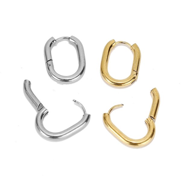 画像6: Hoop  Earring  　シルバー ゴールドフープU字型ピアス  イアリング (6)