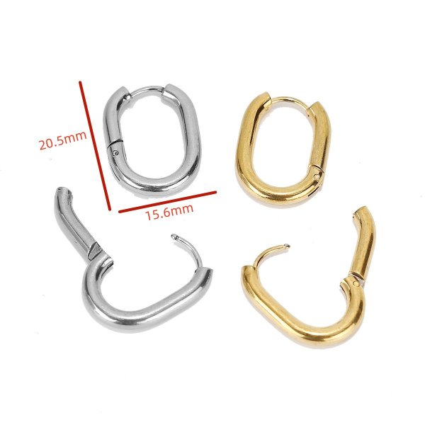 画像7: Hoop  Earring  　シルバー ゴールドフープU字型ピアス  イアリング (7)
