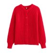 画像1: Women's French niche fashionable round neck long sleeve cardigan sweater knit　フランススタイルファッショナブル ラウンドネック長袖カーディガンセーターニット (1)