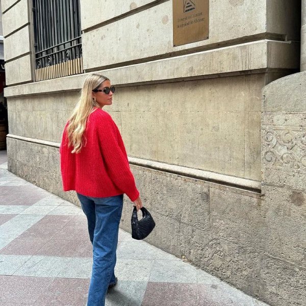 画像7: Women's French niche fashionable round neck long sleeve cardigan sweater knit　フランススタイルファッショナブル ラウンドネック長袖カーディガンセーターニット (7)