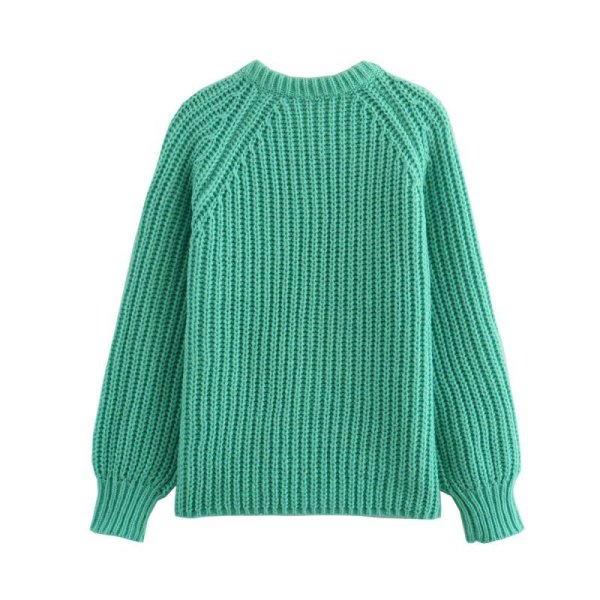 画像4: Women's French niche fashionable round neck long sleeve cardigan sweater knit　フランススタイルファッショナブル ラウンドネック長袖カーディガンセーターニット (4)