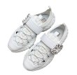 画像4: Rhinestone Buckle Hollow Breathable Mesh Platform Dad Sneakers　男女兼用ユニセックスライントーンバックルメッシュ厚底レースアップスニーカー (4)