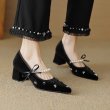 画像3: Pearl & ribbon high heel suede pumps shoes 　パール&リボンハイヒールスエードパンプスシューズ (3)