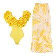 画像10: Women's Flower tube top one piece swimsuit long skirt swimsuit + skirt set　フラワーチューブトップワンピース水着ロングスカート 水着+スカートセット (10)