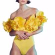 画像1: Women's Flower tube top one piece swimsuit long skirt swimsuit + skirt set　フラワーチューブトップワンピース水着ロングスカート 水着+スカートセット (1)