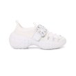 画像2: Rhinestone Buckle Hollow Breathable Mesh Platform Dad Sneakers　男女兼用ユニセックスライントーンバックルメッシュ厚底レースアップスニーカー (2)