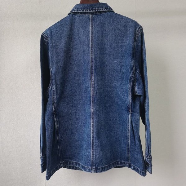 画像6: Women's Wide pocket washed military style denim jacket G-jacket coat　ワイドポケットウォッシュドミリタリースタイルデニムジャケットGジャン (6)