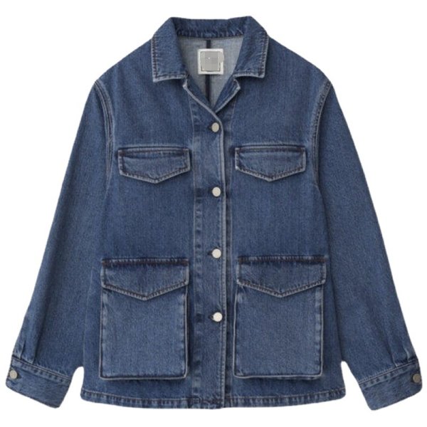 画像5: Women's Wide pocket washed military style denim jacket G-jacket coat　ワイドポケットウォッシュドミリタリースタイルデニムジャケットGジャン (5)