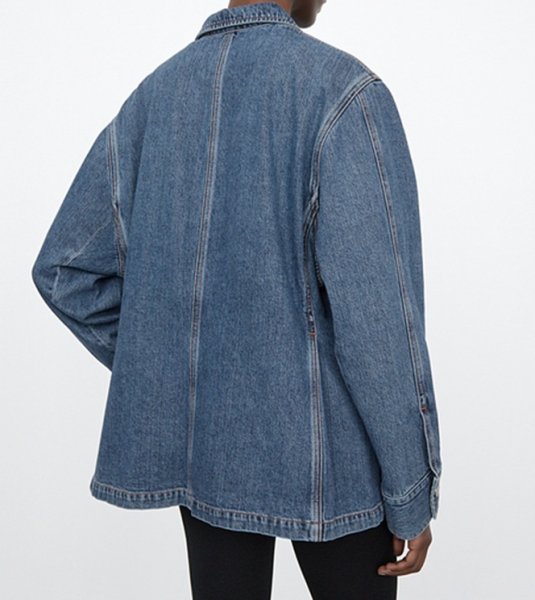 画像4: Women's Wide pocket washed military style denim jacket G-jacket coat　ワイドポケットウォッシュドミリタリースタイルデニムジャケットGジャン (4)