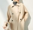 画像2: Women's Cashmere coat mid-length wool coat half-coat jacket outer 　ウールカシミア混紡ミドル丈コートジャケットアウター (2)