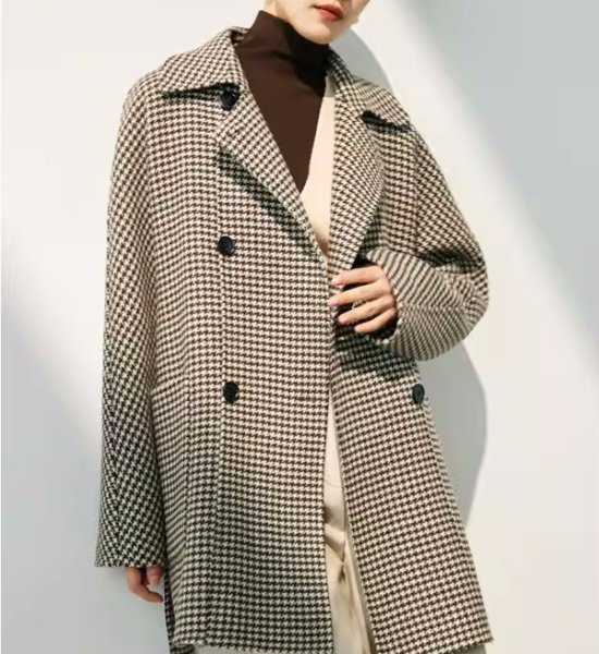 画像5: Women's Cashmere coat mid-length wool coat half-coat jacket outer 　ウールカシミア混紡ミドル丈コートジャケットアウター (5)