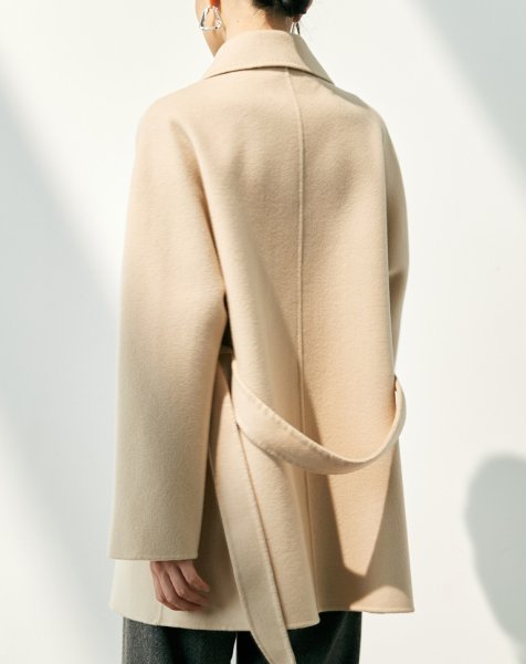 画像13: Women's Cashmere coat mid-length wool coat half-coat jacket outer 　ウールカシミア混紡ミドル丈コートジャケットアウター (13)