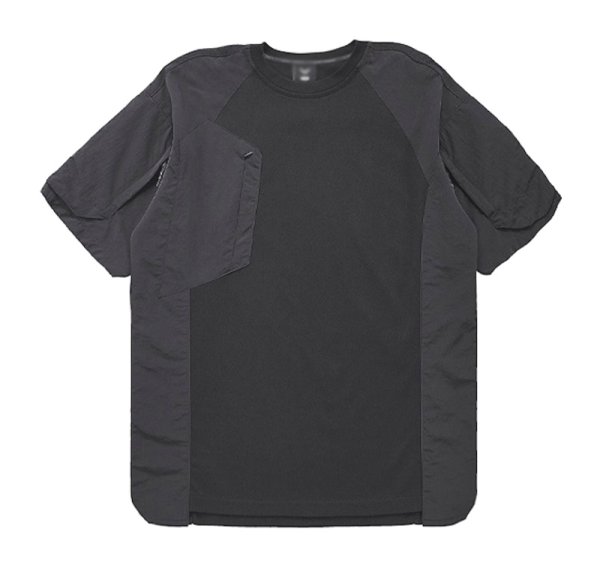 画像1: Splicing design short sleeve T-shirt round neck T-shirt　スプライシングデザインラウンドネックTシャツ (1)