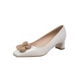 画像3: French metal square toe low heel pumps Shoes 　ローヒールメタル付きパンプスシューズ (3)