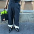 画像1: Contrast color high-end pants casual wide straight pants　コントラストカラーハイエンドパンツカジュアルワイドストレートパンツ (1)