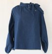 画像7: Women's Lace-up ribbon bowtie denim dungaree blouse shirt　 レースアップリボンボウタイデニムダンガリー ブラウスシャツ  (7)