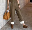 画像2: Contrast color high-end pants casual wide straight pants　コントラストカラーハイエンドパンツカジュアルワイドストレートパンツ (2)