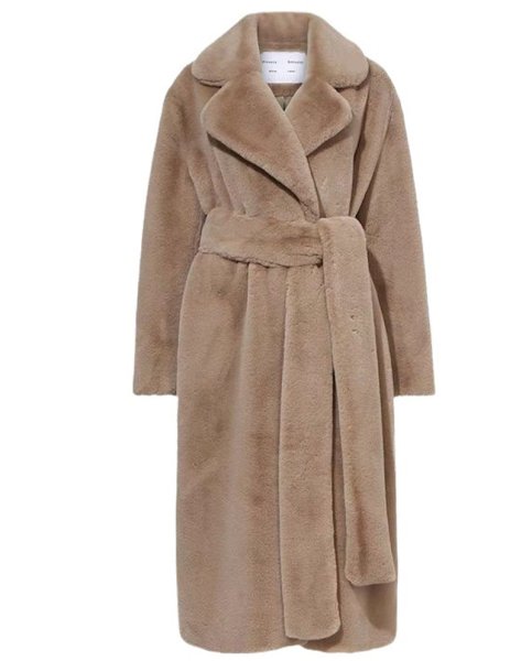 画像1: Women's Tailored collar long fur teddy bear coat outer  テーラーカラーロングファーテディベアコート ベーシックコート アウター (1)