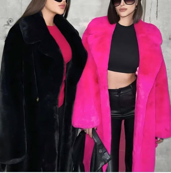 画像11: Women's Tailored collar long fur teddy bear coat outer  テーラーカラーロングファーテディベアコート ベーシックコート アウター (11)