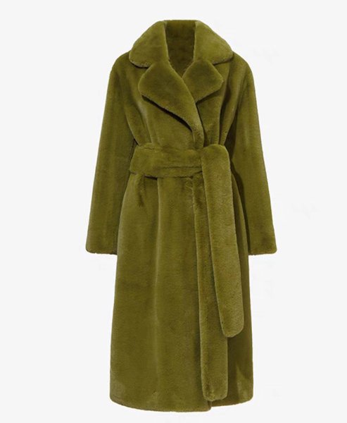 画像16: Women's Tailored collar long fur teddy bear coat outer  テーラーカラーロングファーテディベアコート ベーシックコート アウター (16)