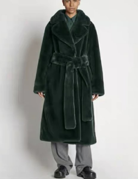 画像18: Women's Tailored collar long fur teddy bear coat outer  テーラーカラーロングファーテディベアコート ベーシックコート アウター (18)