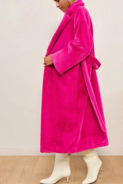 画像10: Women's Tailored collar long fur teddy bear coat outer  テーラーカラーロングファーテディベアコート ベーシックコート アウター (10)