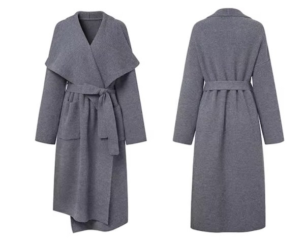 画像6: Women's High-end long knit coat jacket outer  ハイエンドロングニットコートジャケット (6)