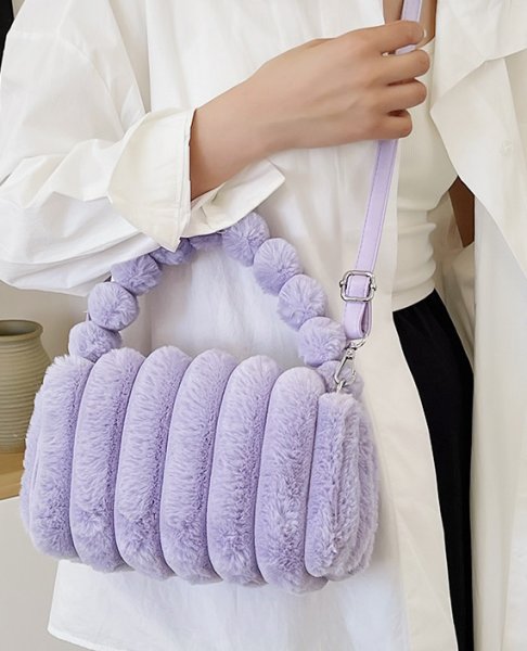 画像6: Texture Portable Fur Tote Shoulder Bag　ユニセックス男女兼用テクスチャポータブルファートートショルダーバッグ (6)