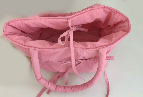 画像9: Dopamine Color Ribbon Tote Shoulder Bag　ユニセックス男女兼用パステルカラーショルダートートショッピングエコバッグ (9)