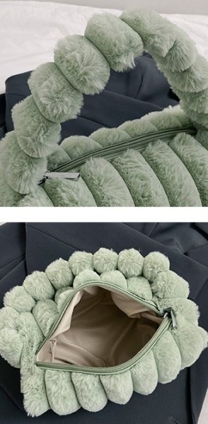 画像7: Texture Portable Fur Tote Shoulder Bag　ユニセックス男女兼用テクスチャポータブルファートートショルダーバッグ (7)