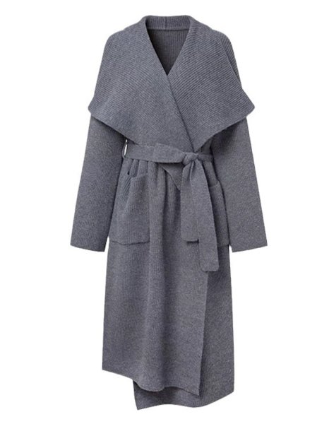画像1: Women's High-end long knit coat jacket outer  ハイエンドロングニットコートジャケット (1)