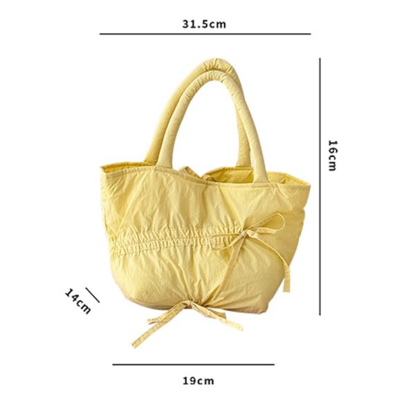 画像13: Dopamine Color Ribbon Tote Shoulder Bag　ユニセックス男女兼用パステルカラーショルダートートショッピングエコバッグ (13)