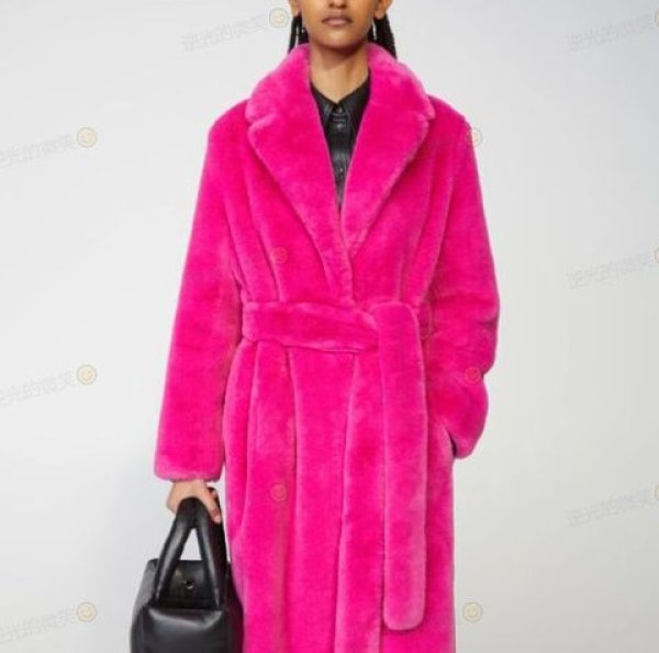 画像14: Women's Tailored collar long fur teddy bear coat outer  テーラーカラーロングファーテディベアコート ベーシックコート アウター (14)
