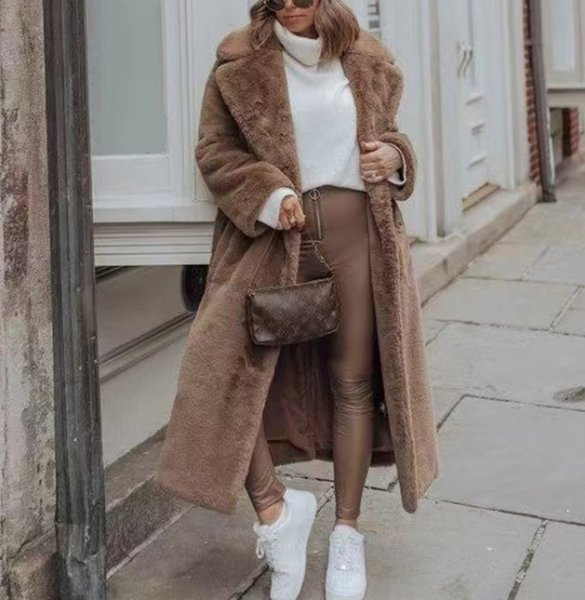 画像7: Women's Tailored collar long fur teddy bear coat outer  テーラーカラーロングファーテディベアコート ベーシックコート アウター (7)