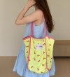画像8: Ribbon Pattern Check Spaghetti Strap Shoulder Shopping Liman Handle Shoulder Tote Bag　ユニセックス男女兼用リボン柄チェックスパゲッティストラップショルダーショッピングリマンハンドルショルダートートバッグ (8)